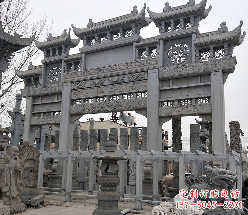 赣州京中领雕塑:牌坊石雕定制