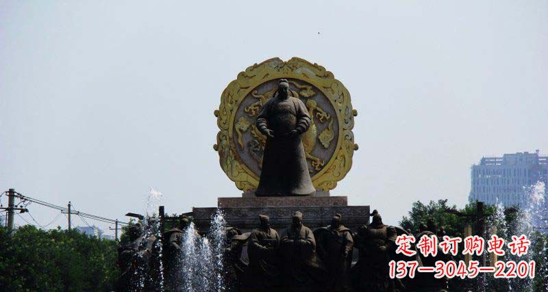 赣州李世民古代名人铜雕