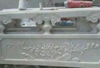 赣州汉白玉花朵浮雕栏板，精致深具视觉立体感