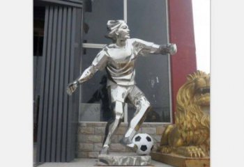 赣州精美的不锈钢足球人物雕塑