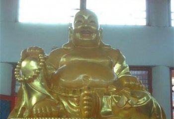 赣州传统工艺制作鎏金弥勒佛像