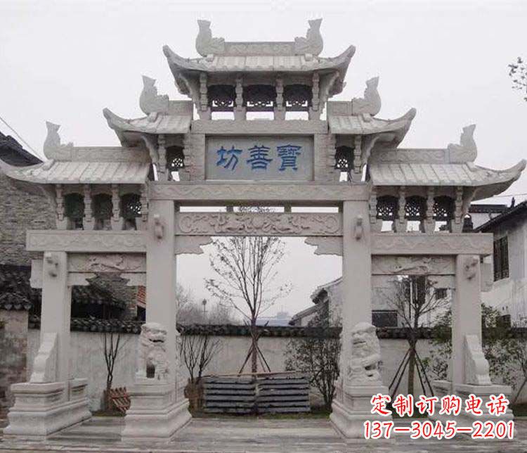 赣州领雕塑：精美石牌坊石雕艺术品