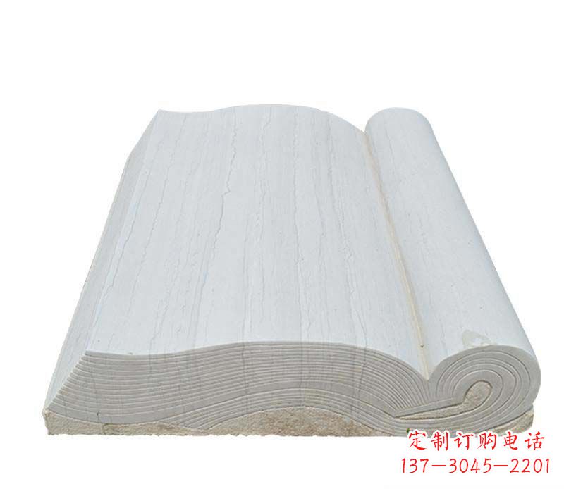 赣州石雕无字书籍雕塑 