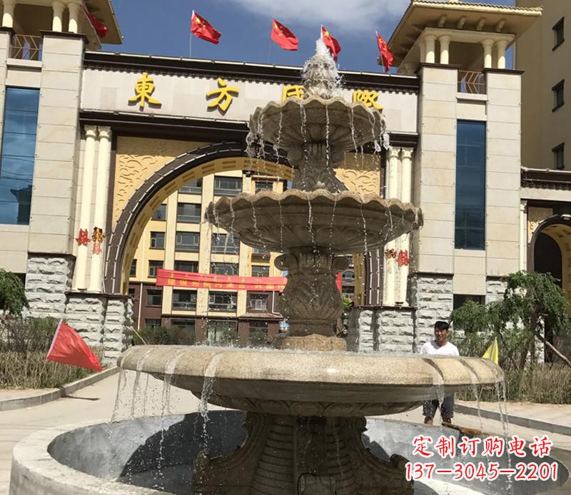 赣州石雕小区大型喷泉雕塑