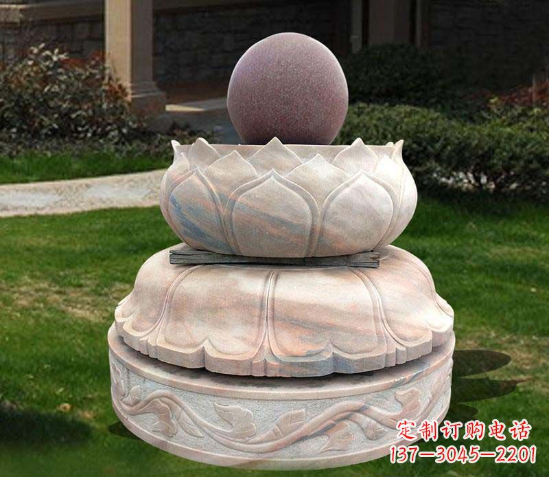 赣州石雕小区风水球雕塑