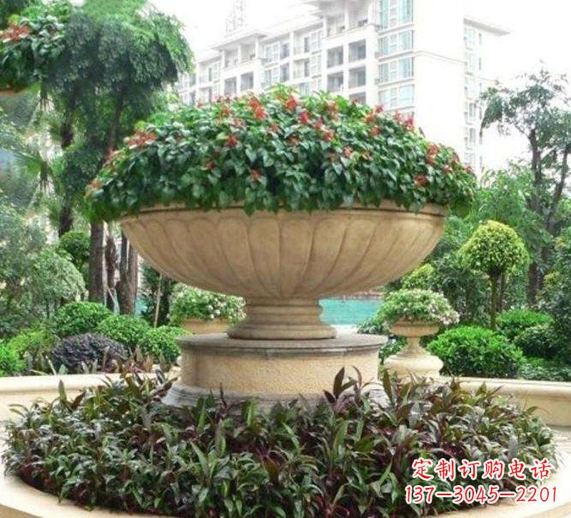 赣州石雕小区花盆