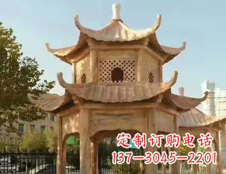 赣州石雕小区景观双层凉亭