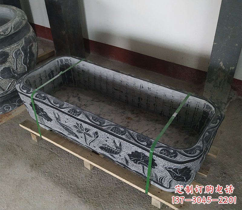 赣州石浮雕鱼缸仿古鱼缸石雕