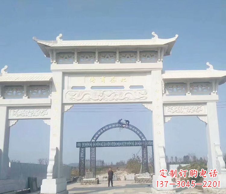 赣州石牌坊三门牌坊石雕 (4)