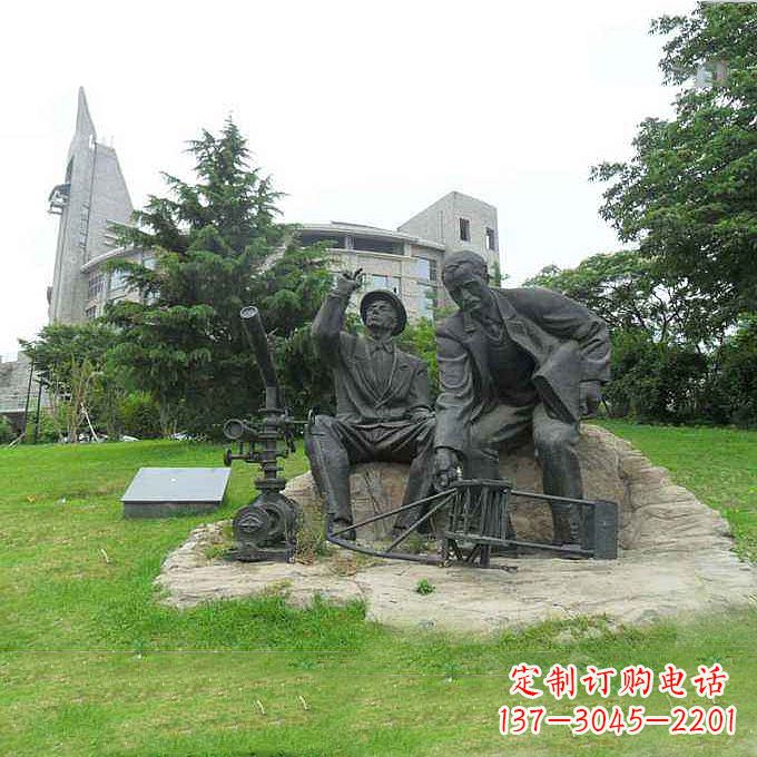 赣州世界名人美国著名发明家莱特兄弟公园名人雕塑