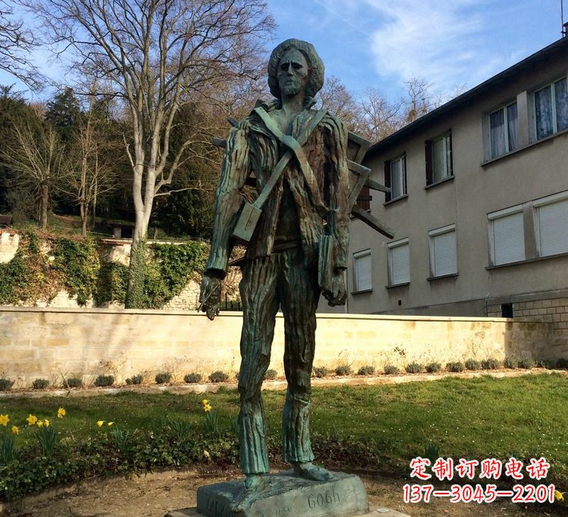 赣州世界名人荷兰印象画派画家梵高青铜雕像