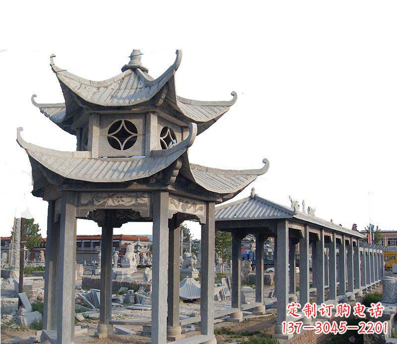 赣州双层仿古凉亭石雕