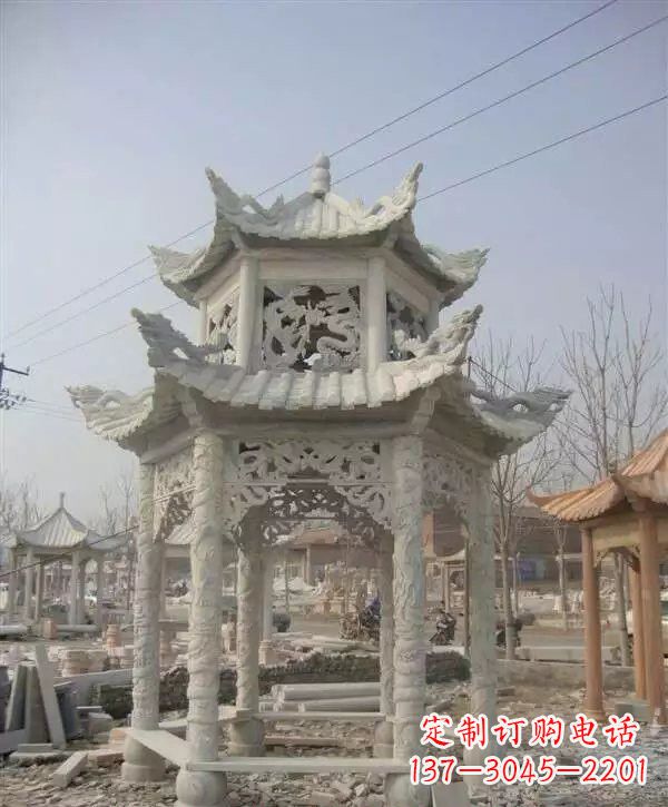 赣州双层凉亭石雕