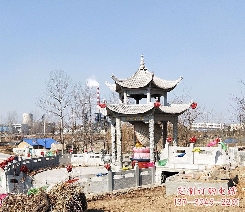 赣州双层石凉亭石雕 (2)