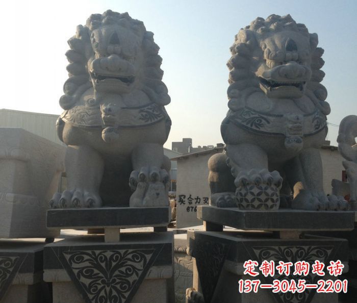 赣州寺庙景观仿古石狮子 (2)