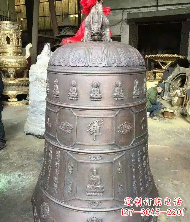 赣州寺庙铜雕钟铸铜钟雕塑