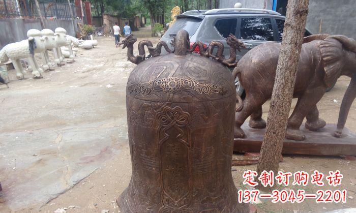 赣州寺庙铸铜钟铜雕 (3)
