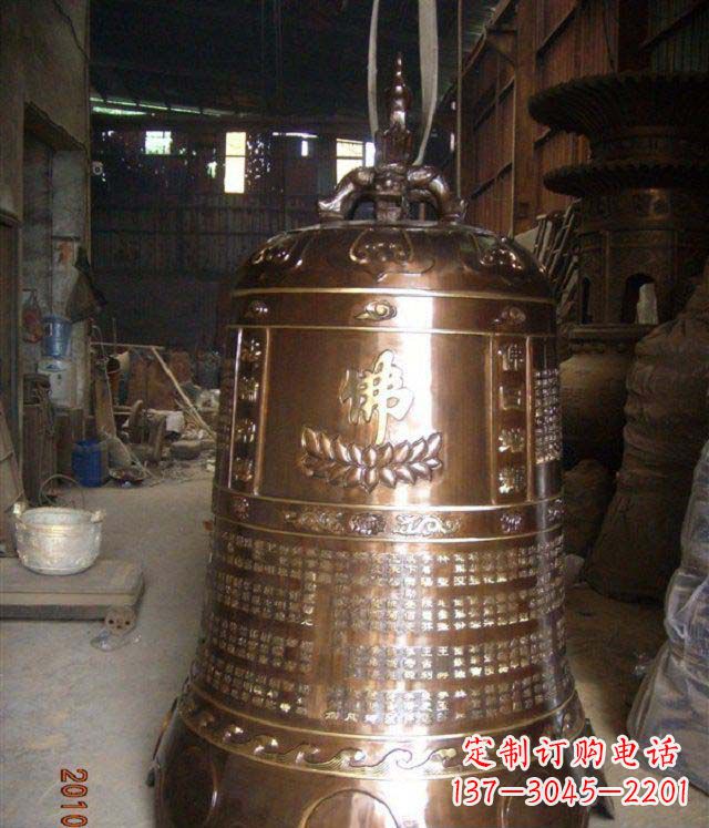 赣州寺庙铸铜钟铜雕
