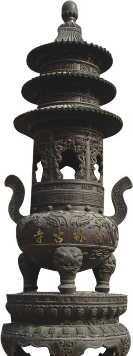赣州松林古寺铜香炉