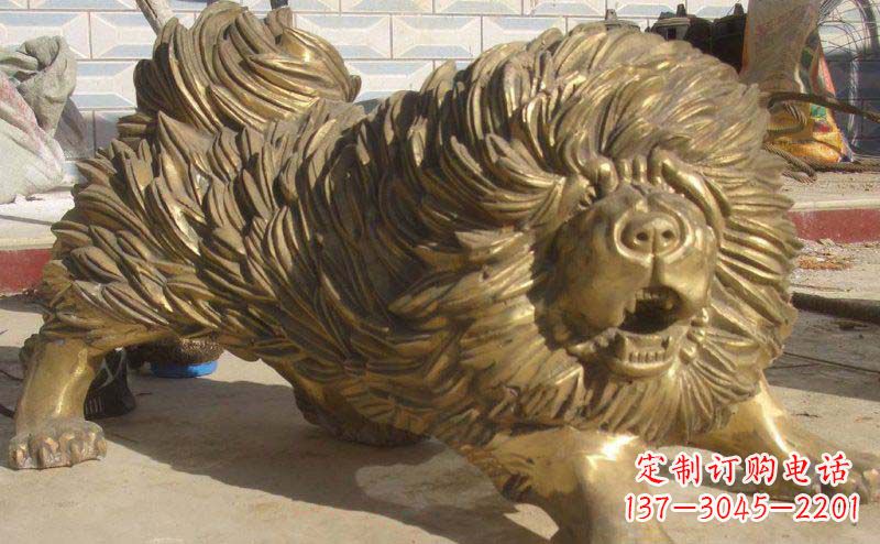 赣州松狮犬动物铜雕