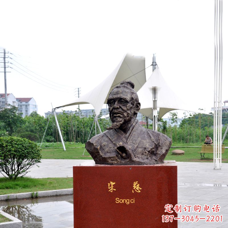 赣州宋慈铸铜头像雕塑-古代十大名医园林广场人物雕塑