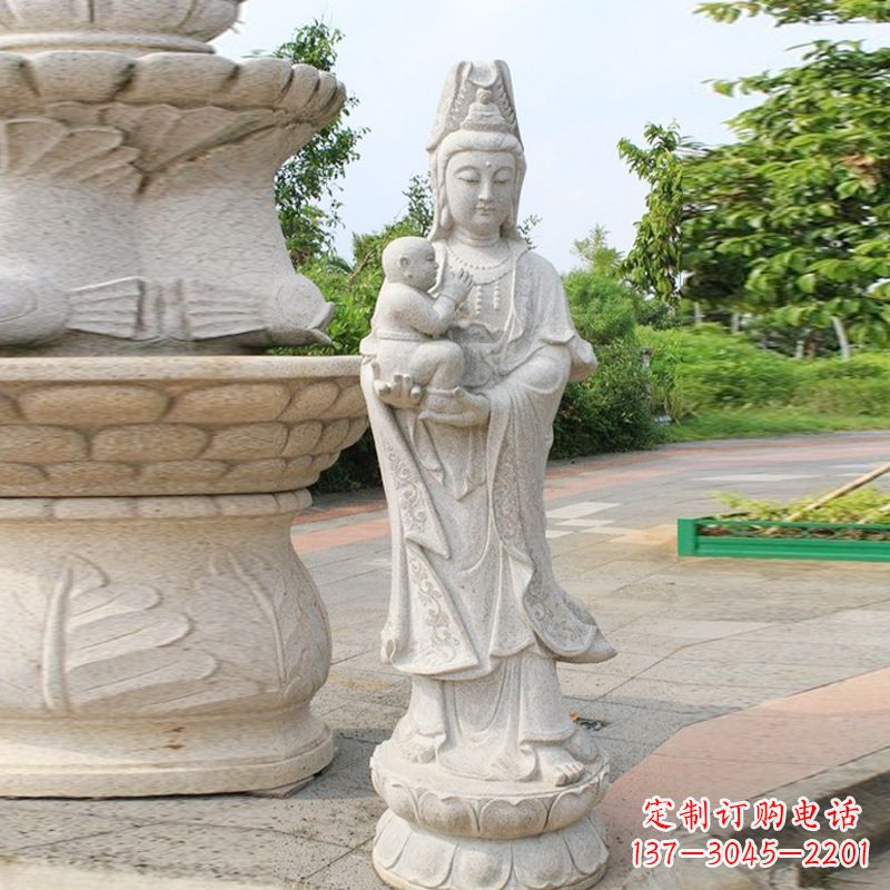 赣州送子观音汉白玉石雕