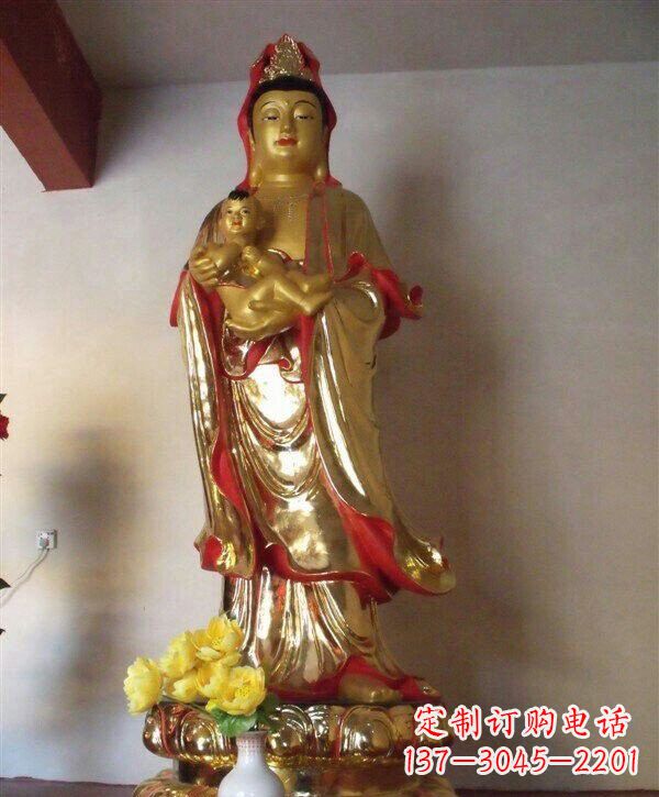 赣州送子观音铜雕 (2)
