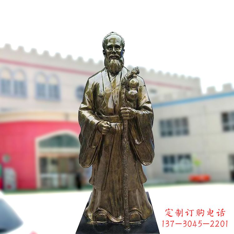 赣州孙思邈仿铜玻璃钢雕塑-医院著名医学人物雕像