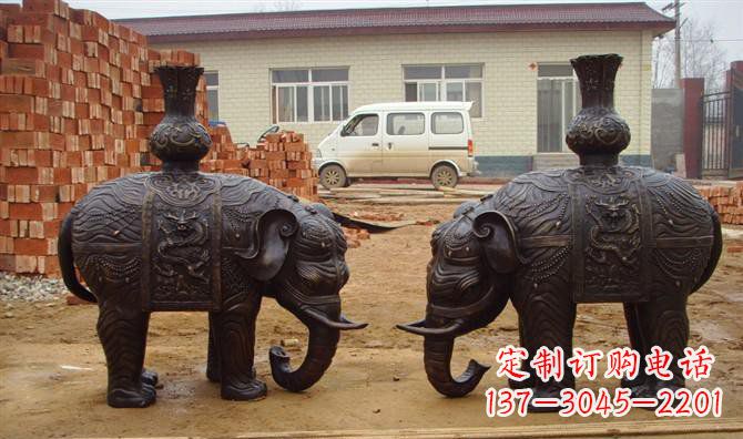 赣州铜雕大象公园动物雕塑
