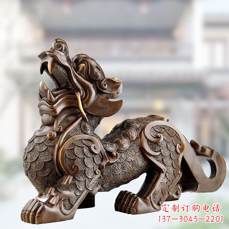 赣州铜雕仿古辟邪貔貅