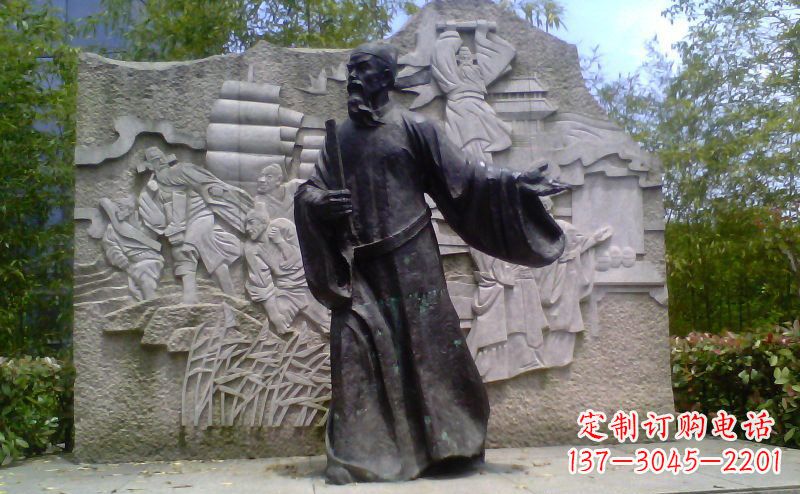 赣州铜雕古代名人雕塑