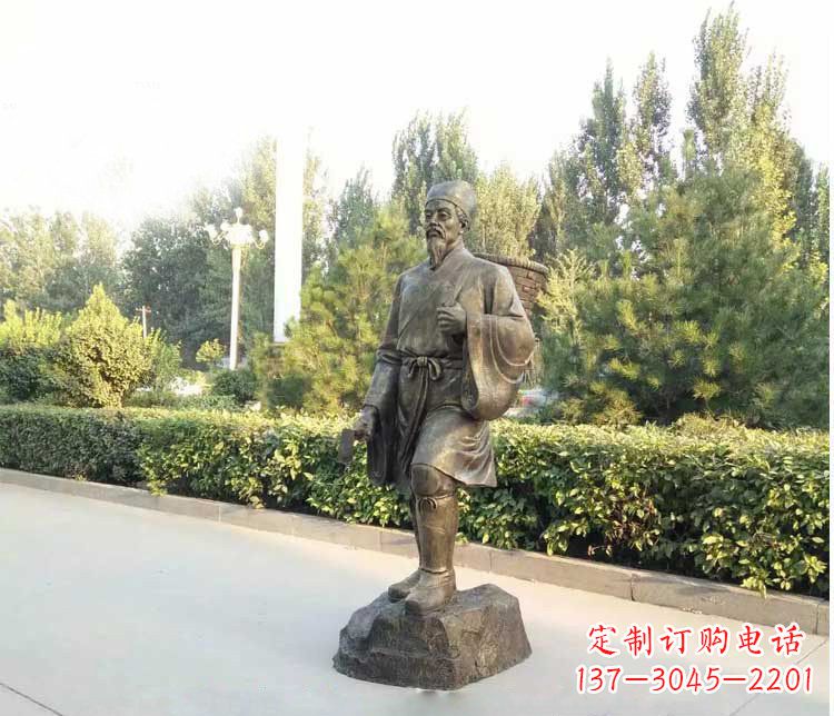 赣州铜雕古代名医李时珍雕塑