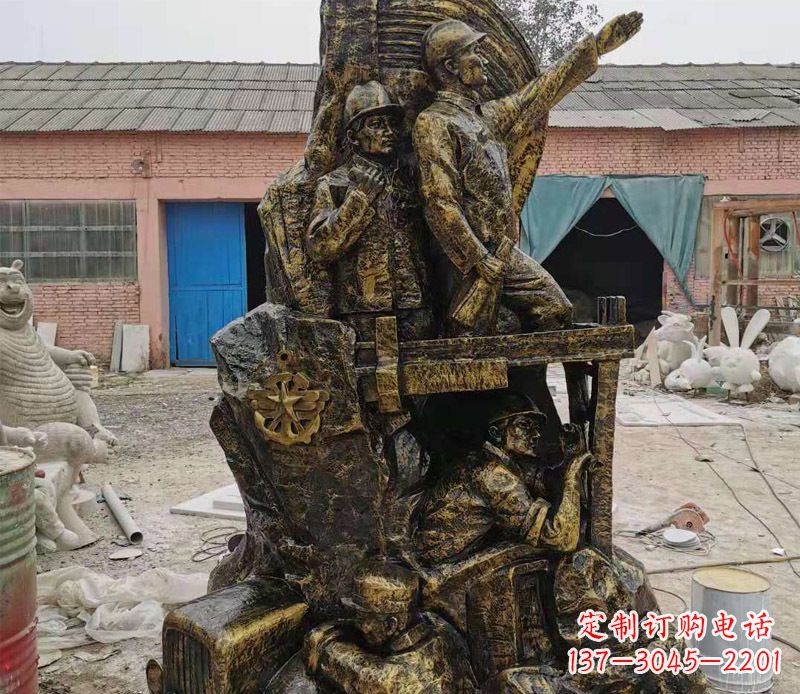 赣州铜雕广场解放战士雕塑