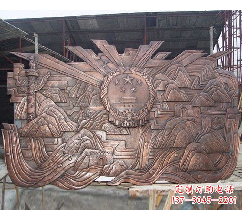 赣州铜雕广场军人壁画雕塑摆件