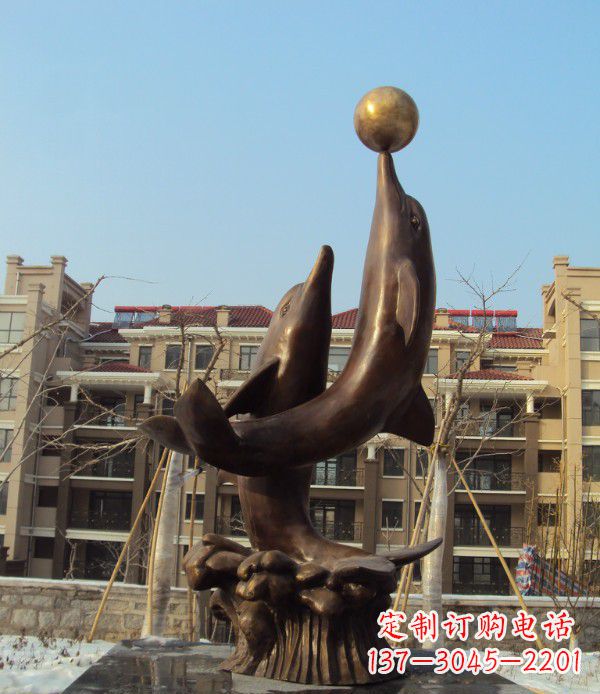 赣州铜雕海豚雕塑 (2)