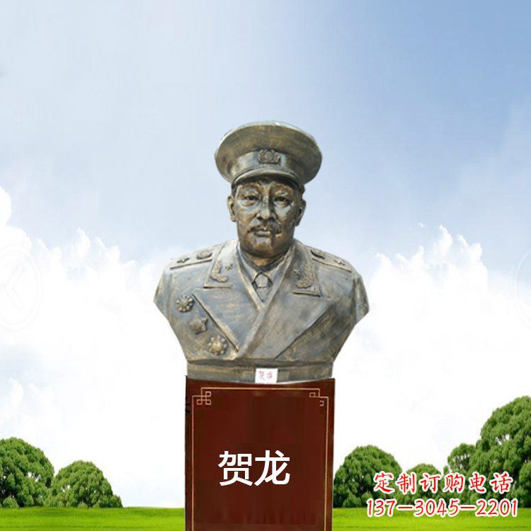 赣州铜雕贺龙头像