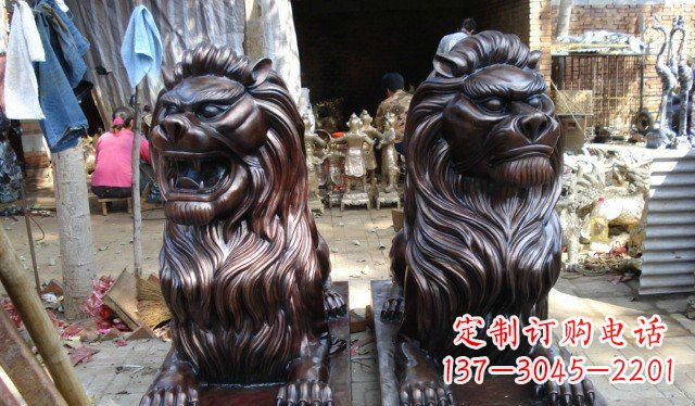 赣州铜雕狮子公司门口雕塑 (2)