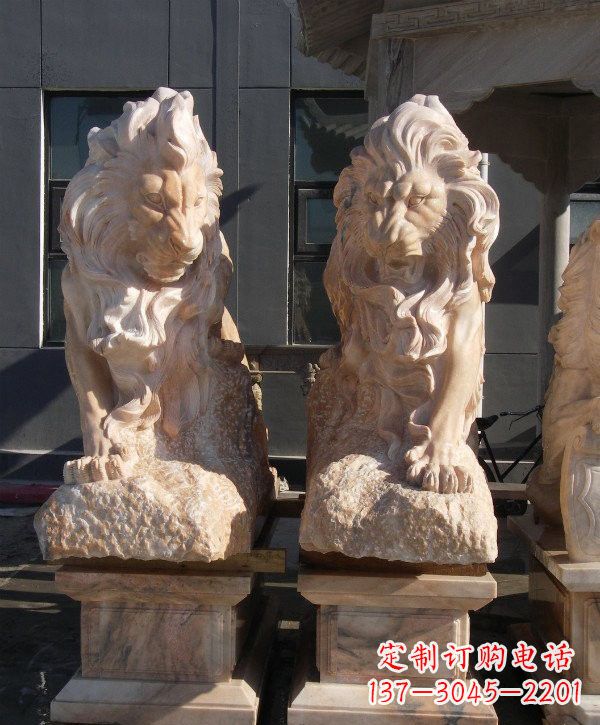 赣州晚霞红欧式狮子石雕