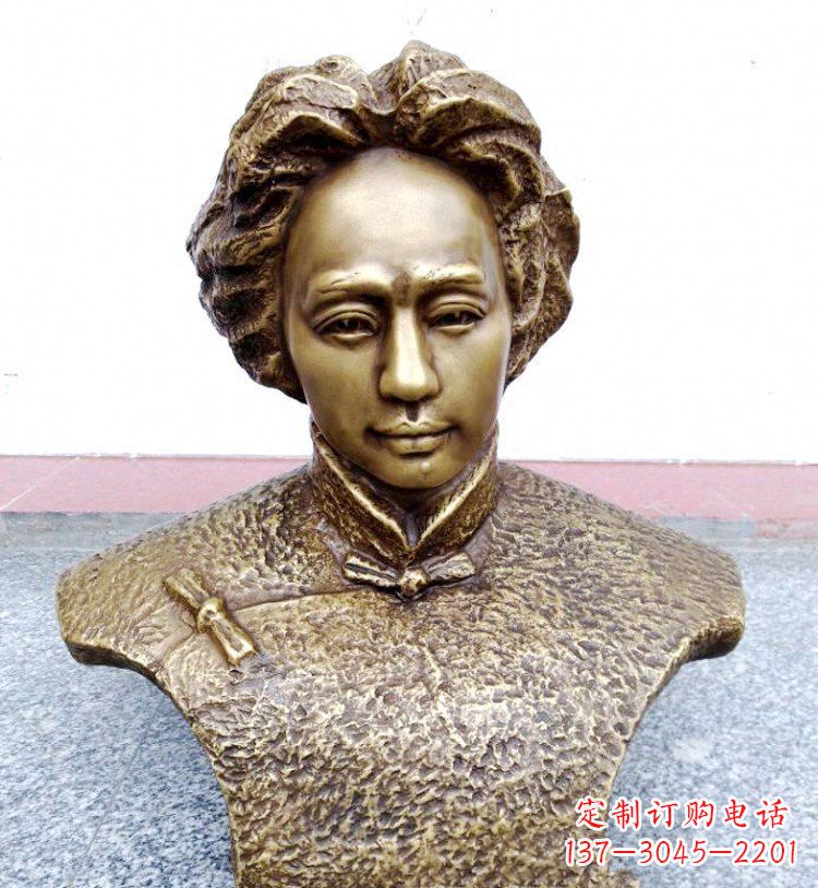 赣州伟人毛主席头像铜雕