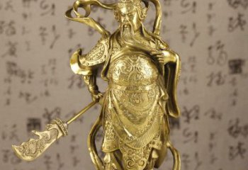 赣州中领雕塑|关羽铜像：令人惊叹的纯黄铜武财神