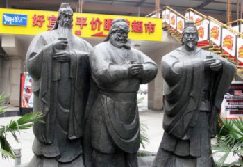赣州铭记经典：三国英雄关羽雕塑