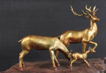 赣州三只小鹿公园动物铜雕，把自然气息带回家