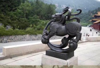 赣州神兽白虎铜雕塑，雕刻出传统中国文化之精髓