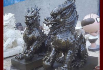 赣州中领雕塑的麒麟铜雕是塑造精美的工艺结果。…