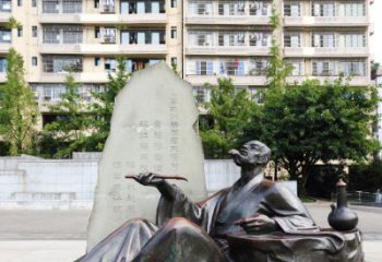 赣州尊贵古朴的古代诗人情景雕塑——杜甫雕塑