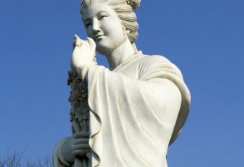 赣州十二花神之三月桃花息夫人汉白玉精美美女雕像