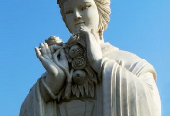 赣州石榴之美——十二花神之五月石榴李氏汉白玉古代美女雕像