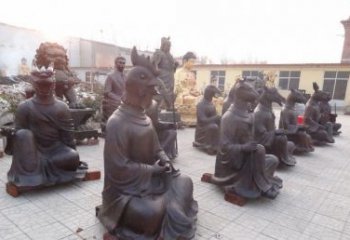 赣州定制十二生肖头像铜雕