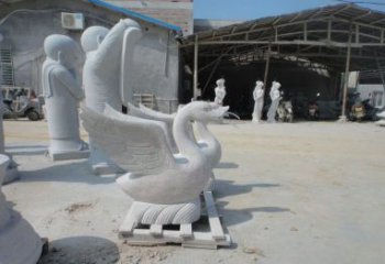 赣州中领雕塑：独具特色的天鹅喷水雕塑