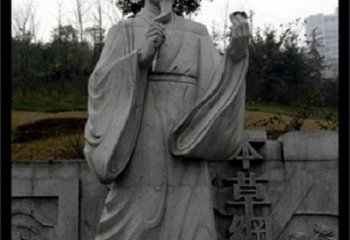 赣州传承古代名医李时珍精神的李时珍雕塑